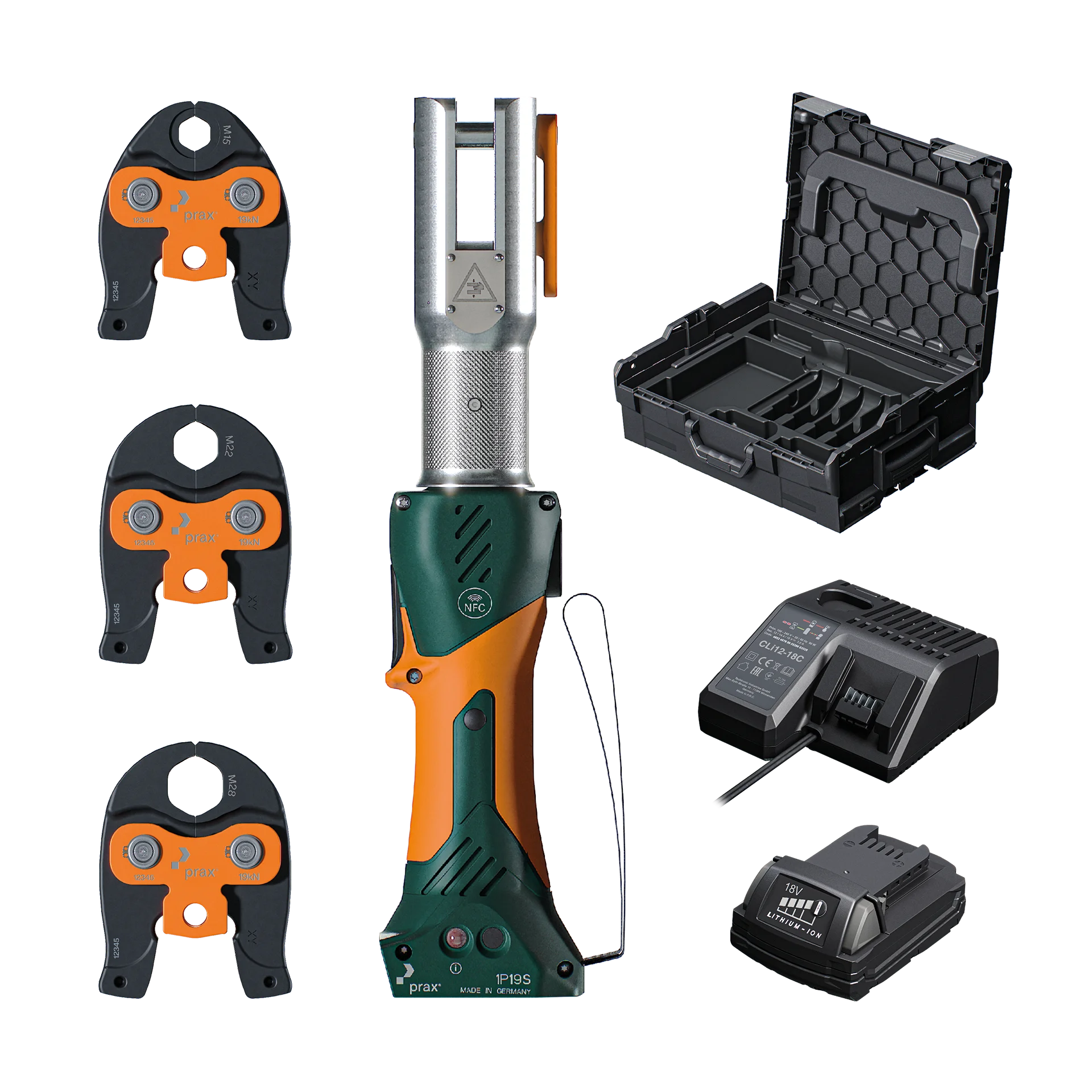 Produktbild von Pressmaschinen - Set mit M-Pressbacken 7-teilig 19kN