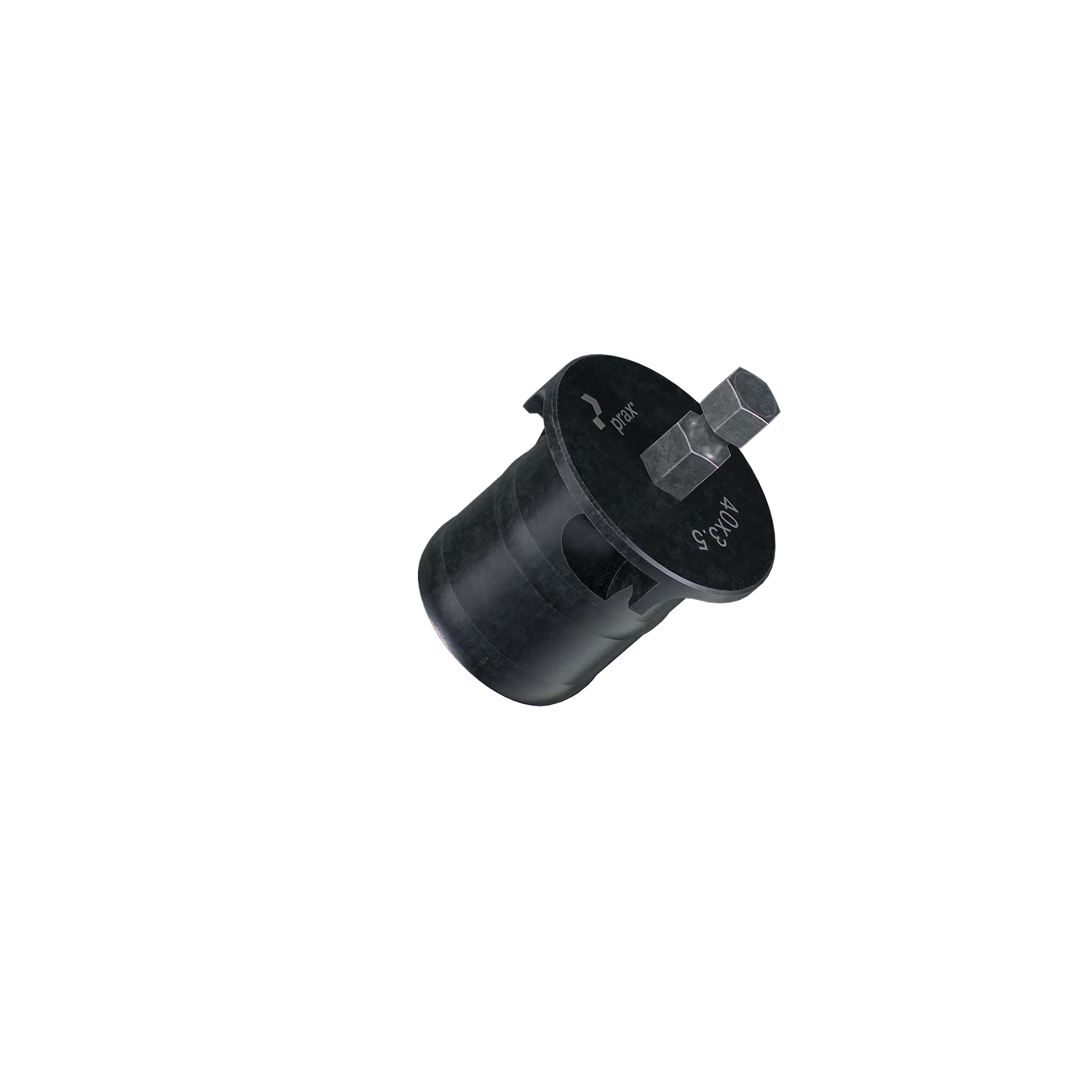 Product image of prax® Kalibrierer und Rohrentgrater Standard ohne Stahlschutz mit Sechskant-Aufnahme 40x3,5mm