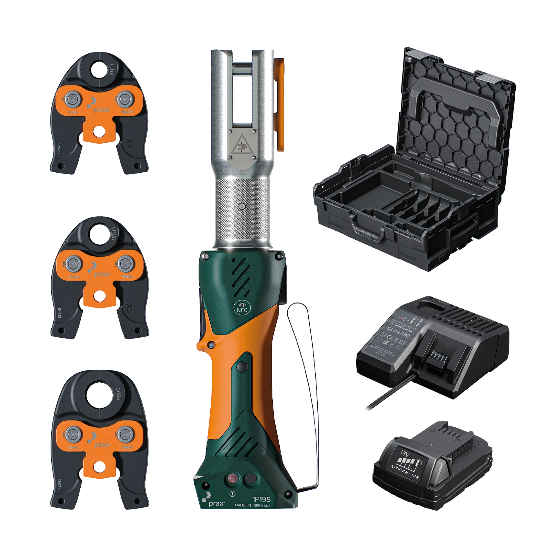 Produktbild von Pressmaschinen - Set mit TH-Pressbacken 7-teilig 19kN